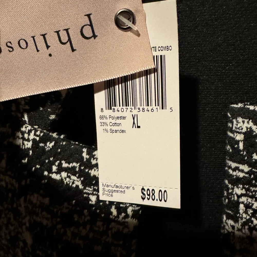 Philosophy Duster coat in Black & White print - Picture 3 of 3